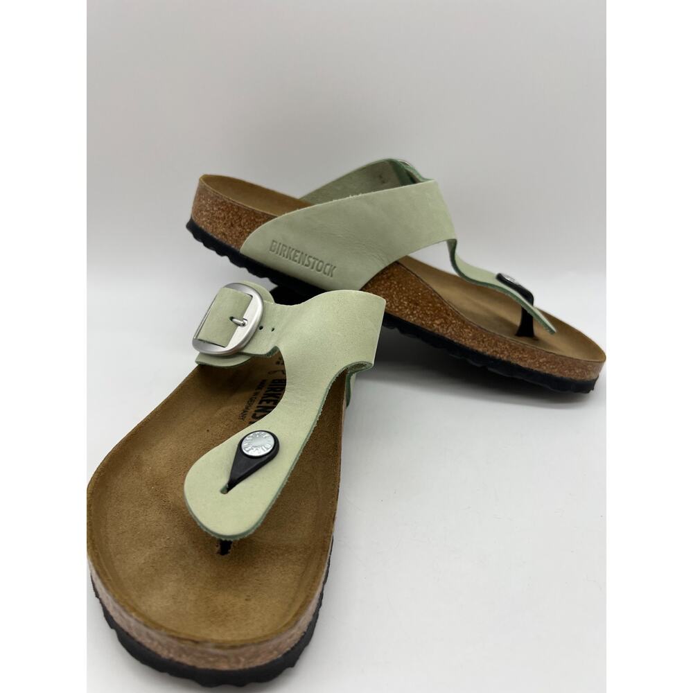 Birkenstock Gizeh Big Buckle Nubuck Leather Matcha Women's Size 9 New - Picture 14 of 16